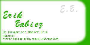 erik babicz business card